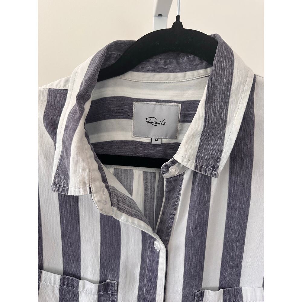 Rails Julian Lisbon Stripe Button Up Shirt Dress … - image 8